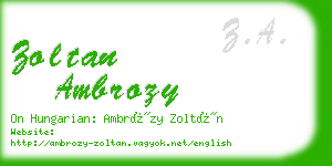 zoltan ambrozy business card